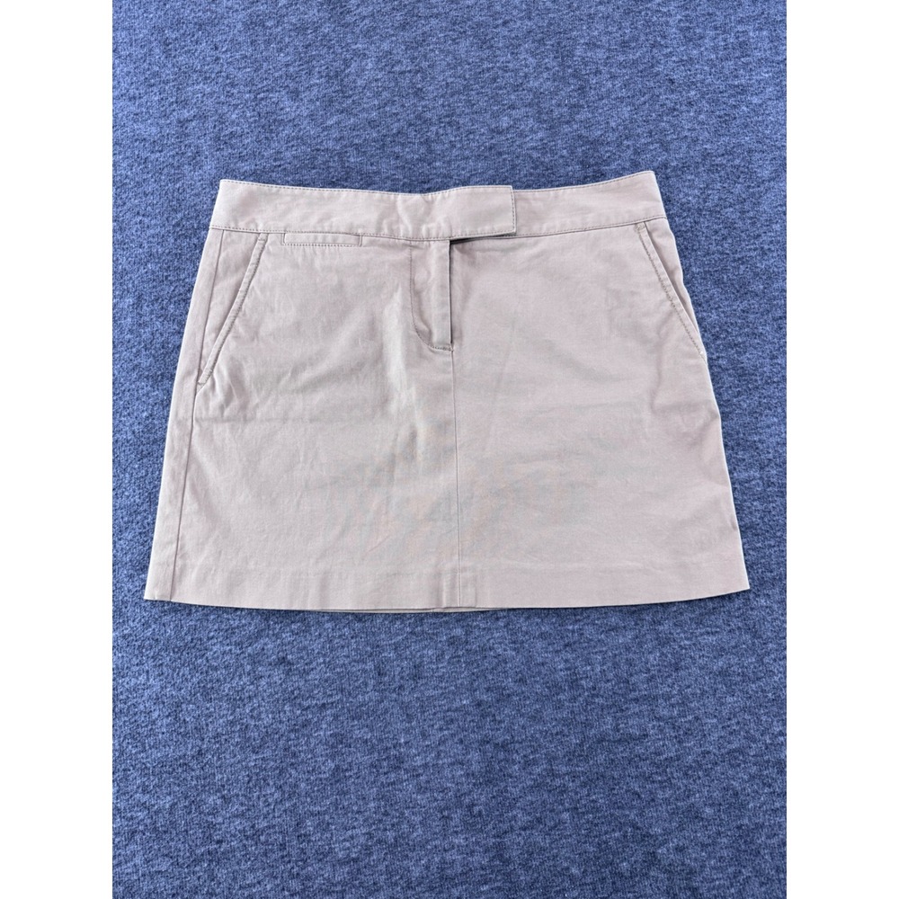 J.Crew Khaki Tan Stretch Cotton Mini Skirt Womens Size 6 Chino Pockets